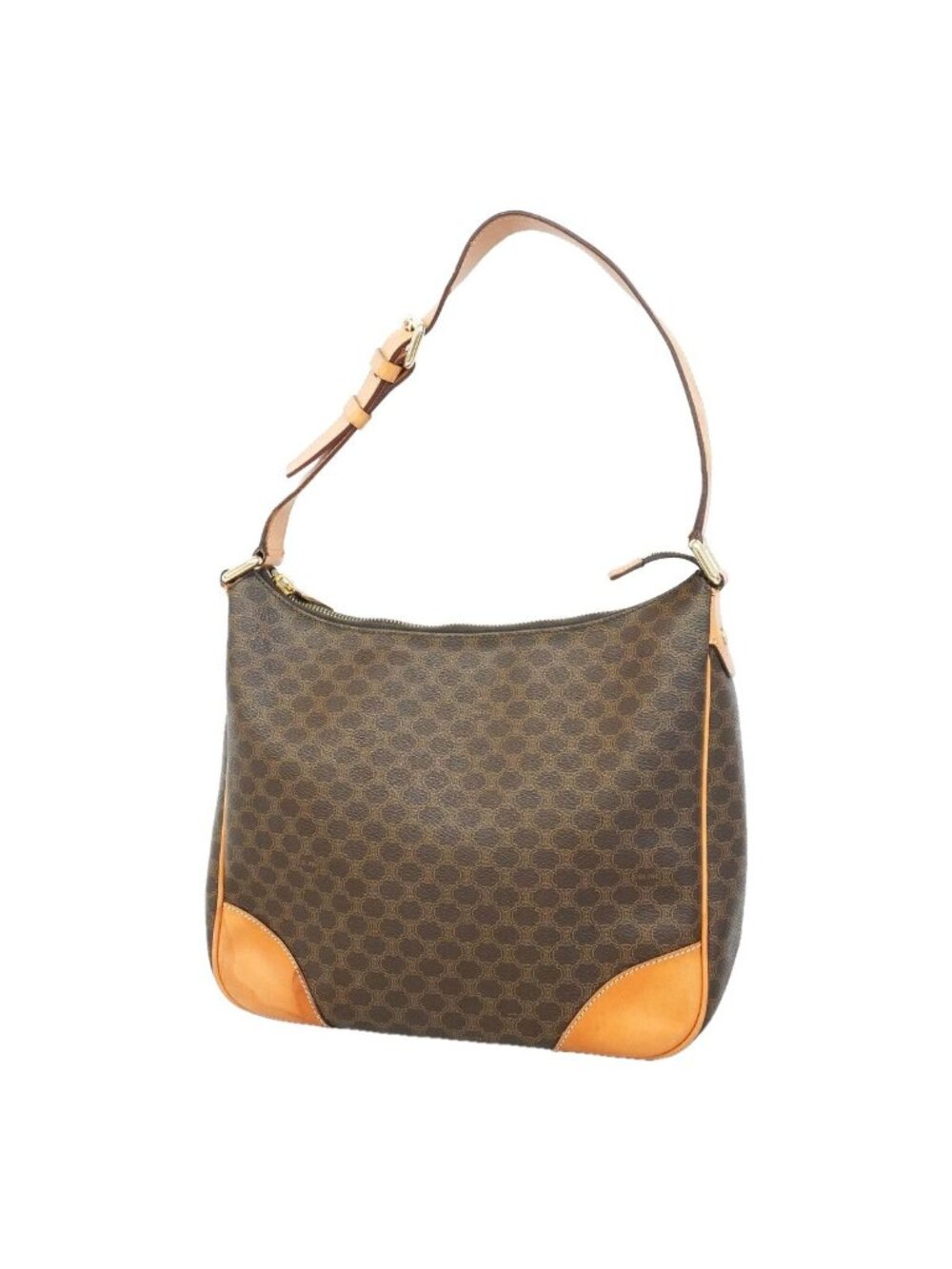 Celine Shoulder Bag Macadam Brown Gold